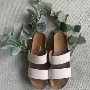 White and Cream Platform Wedges